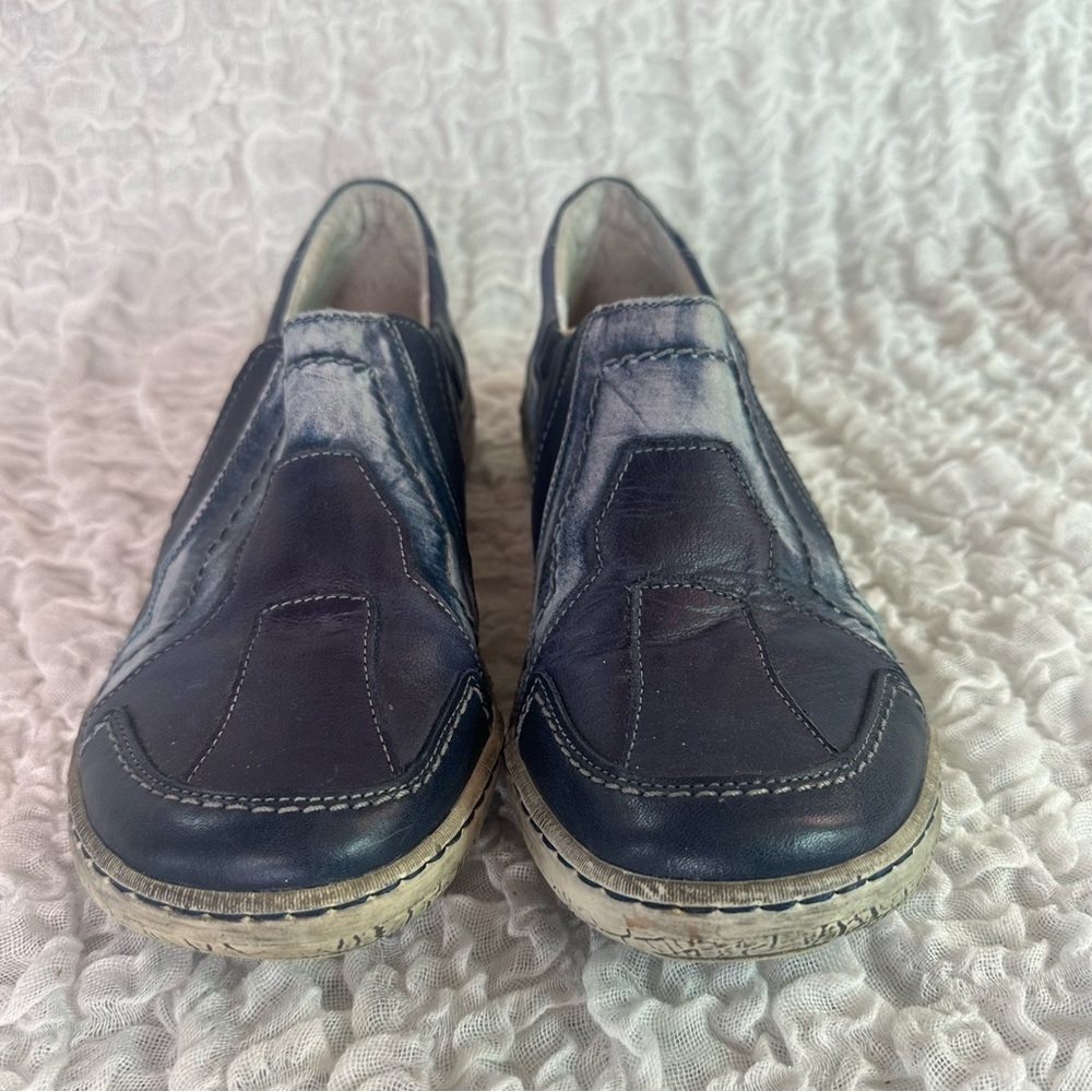 Kacper Blue Leather Distresses Shoes EU40 /US8 - Picture 4 of 13